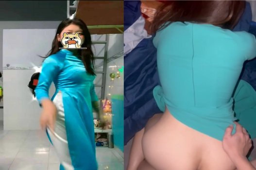 Cảnh nữ sinh áo dài quyến rũ trong phòng